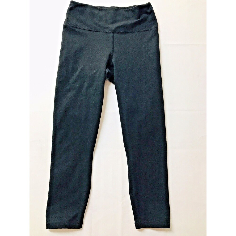 Fabletics Womens XS Black PowerHold Waist Mid Rise Crop Capri Leggings